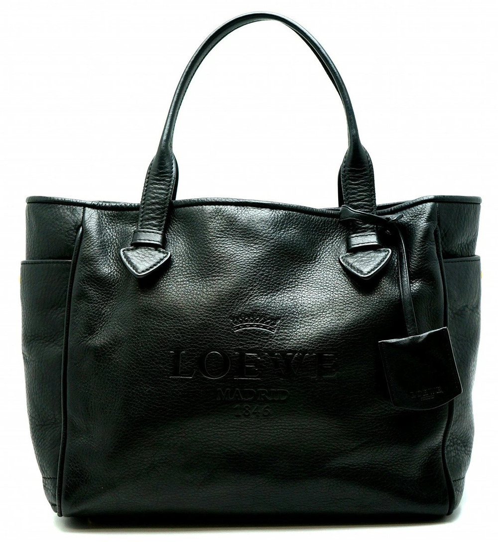 Loewe Heritage Leather Tote Bag Handbag Black